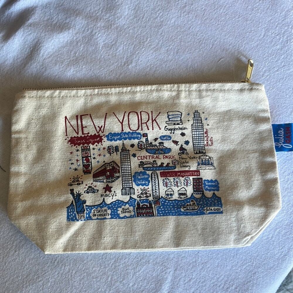New without tags.  Julia Gash New York canvas zipper pouch.